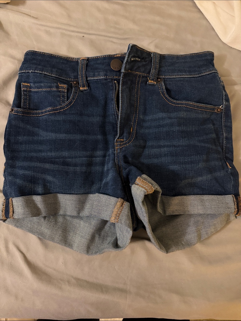 Aeropostale Dark Blue Denim High Waist Rolled Shorts
